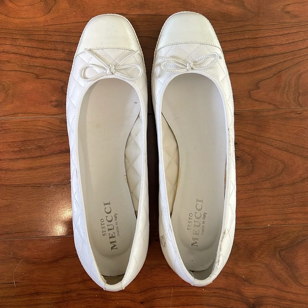 COPY - Sesto Meucci White Quilted Leather Wedges Shoes